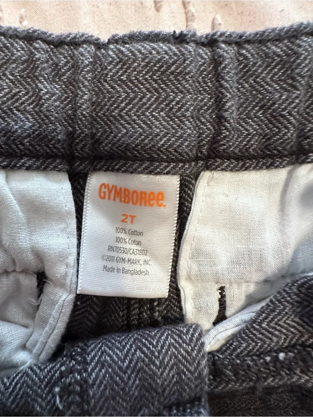 Gymboree Gray Herringbone Toddler Pants